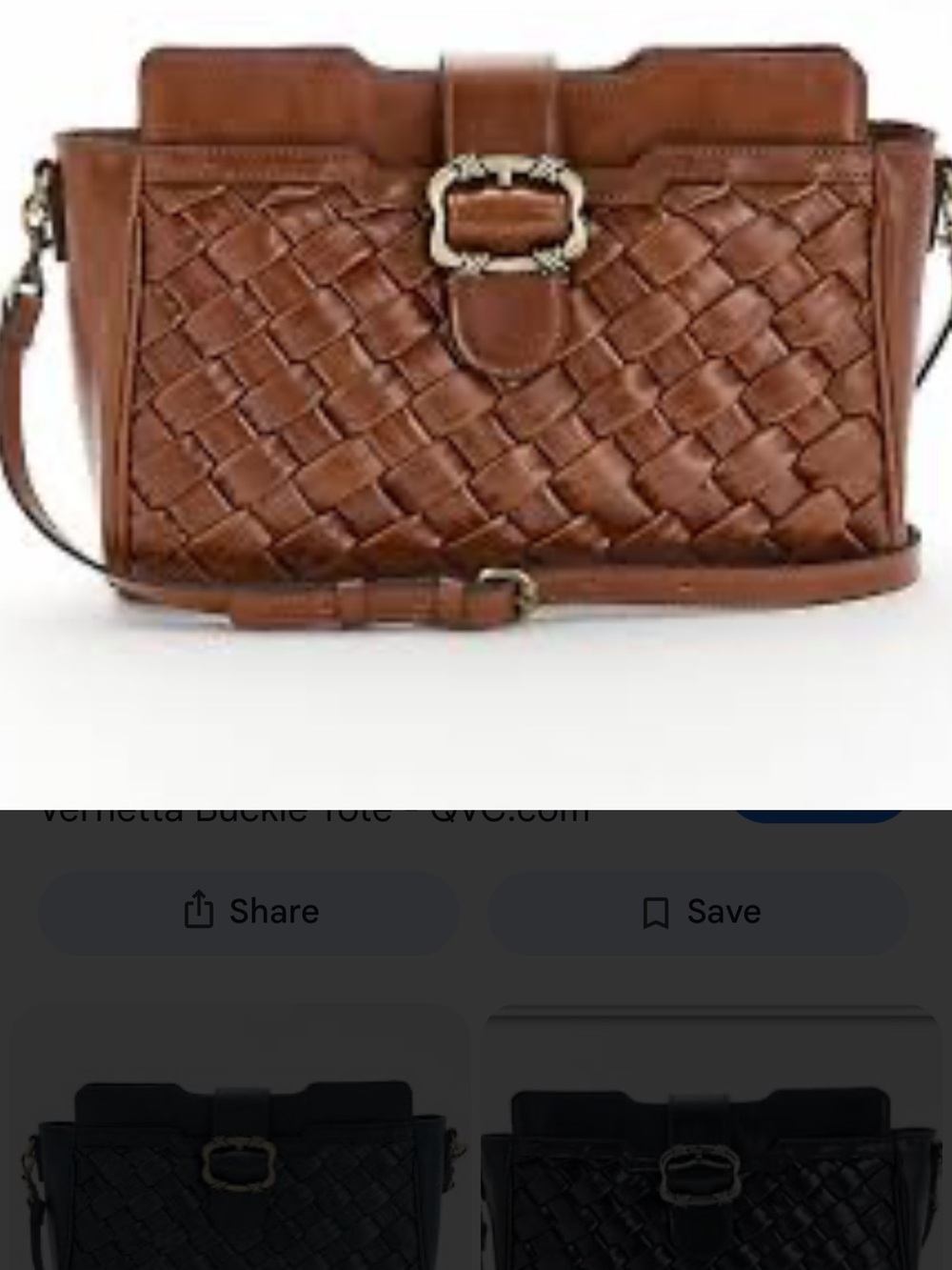 Patricia Nash Vernetta Brown Woven Leather Shoulder Bag buckle tote